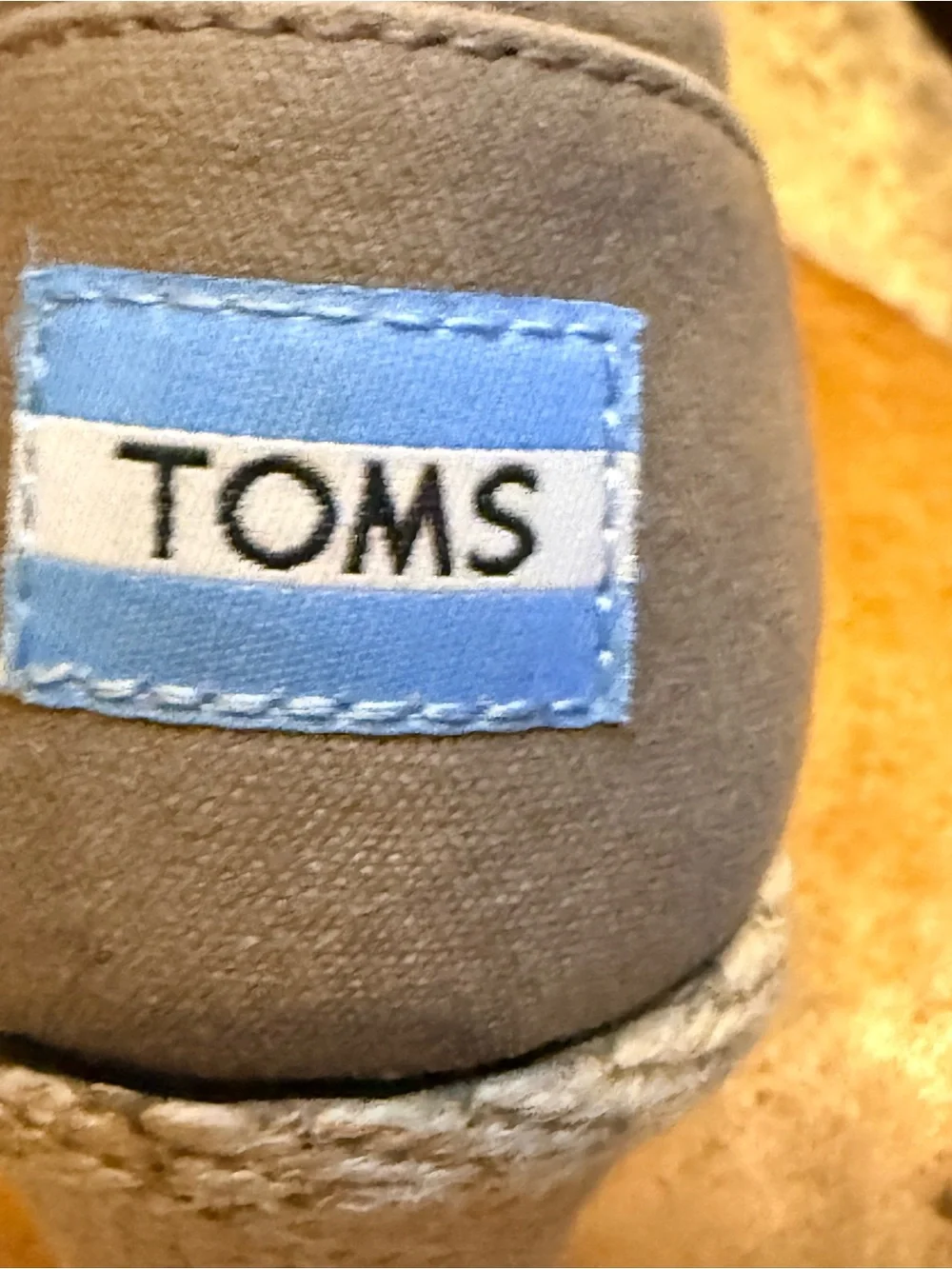 TOMS Gray Canvas Peep Toe Espadrille Wedge Heels Women’s Size 9 EU 40 Casual Com